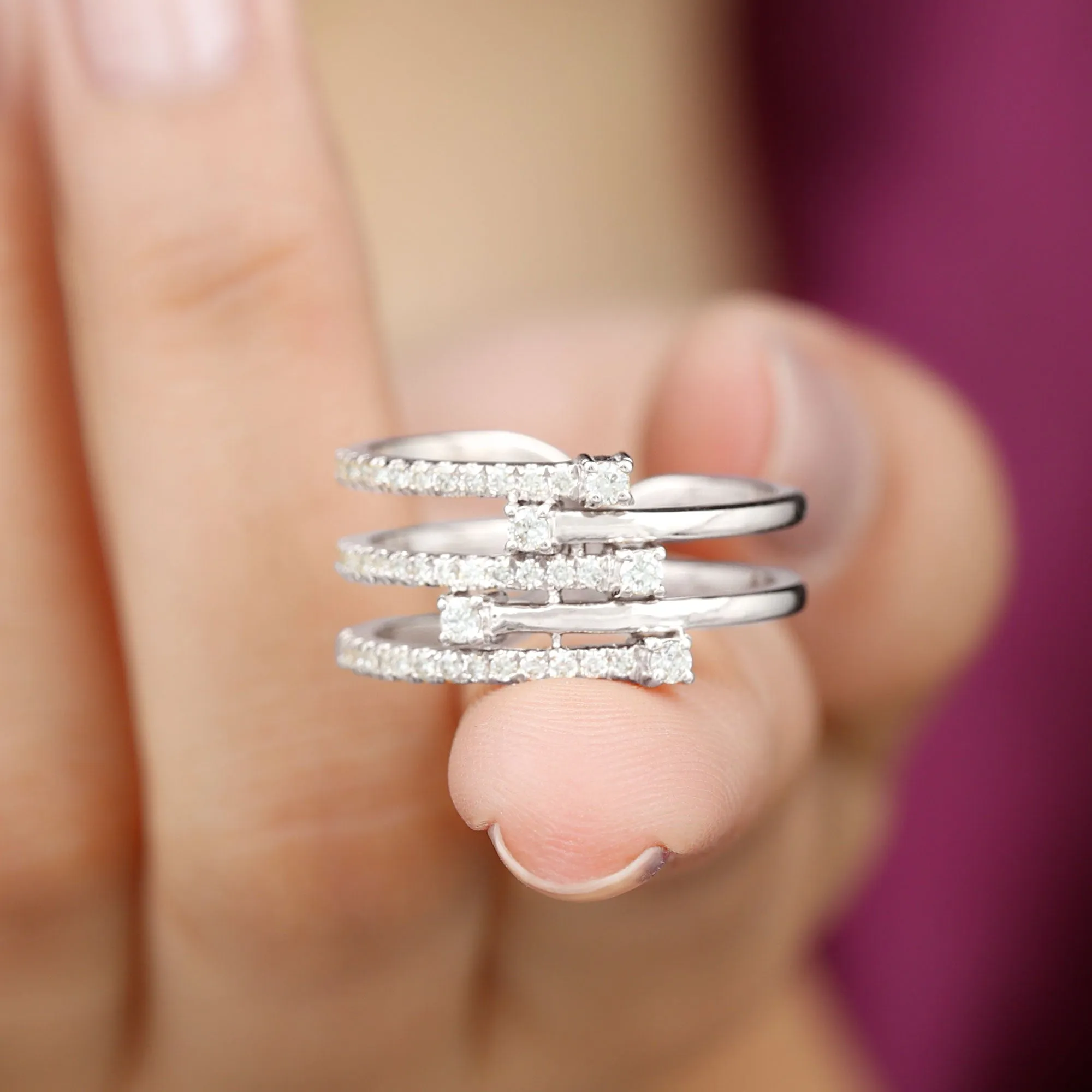 Certified Diamond Cocktail Wrap Ring