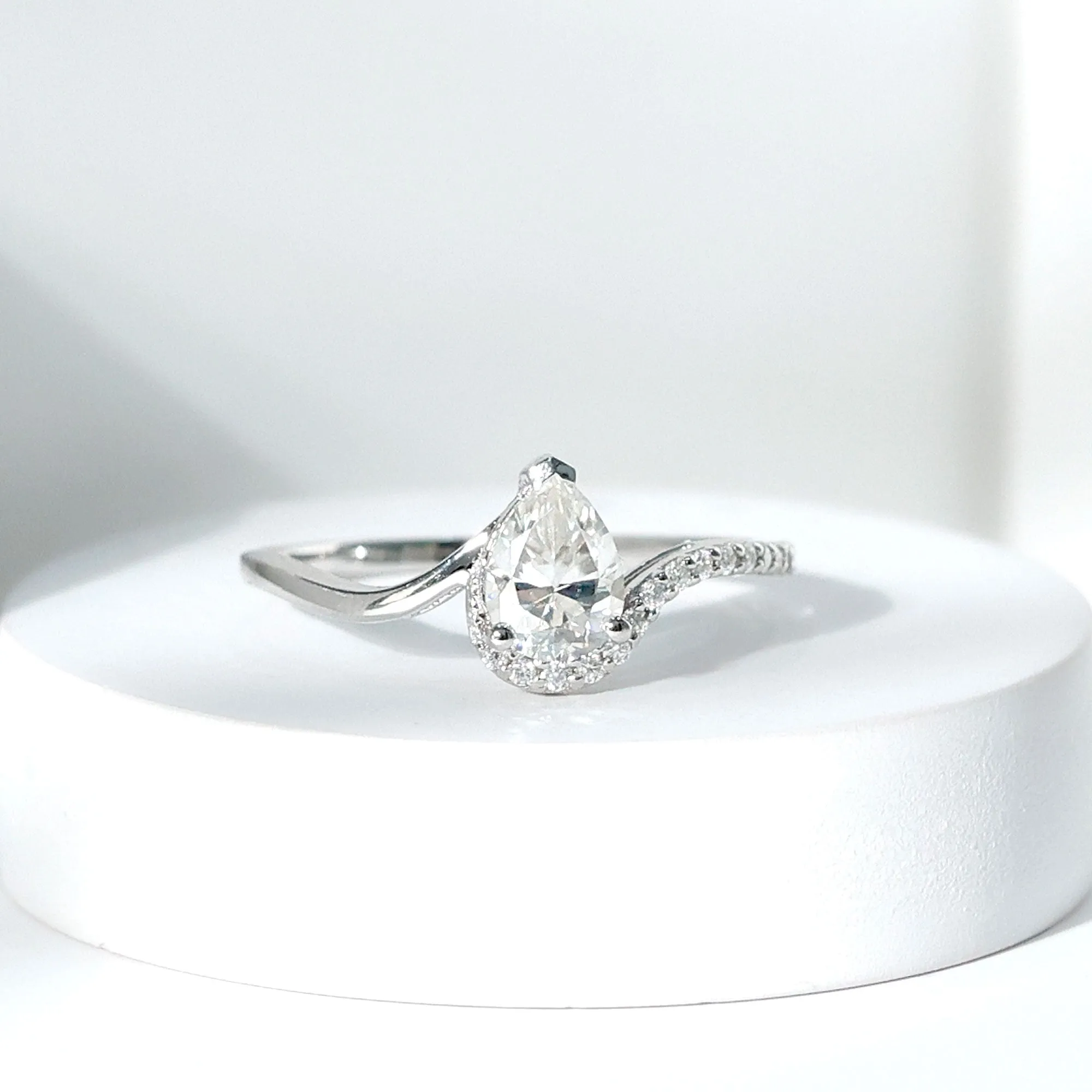 Certified Moissanite Bypass Engagement Ring