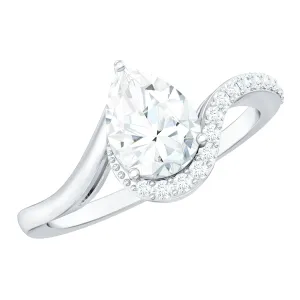 Certified Moissanite Bypass Engagement Ring