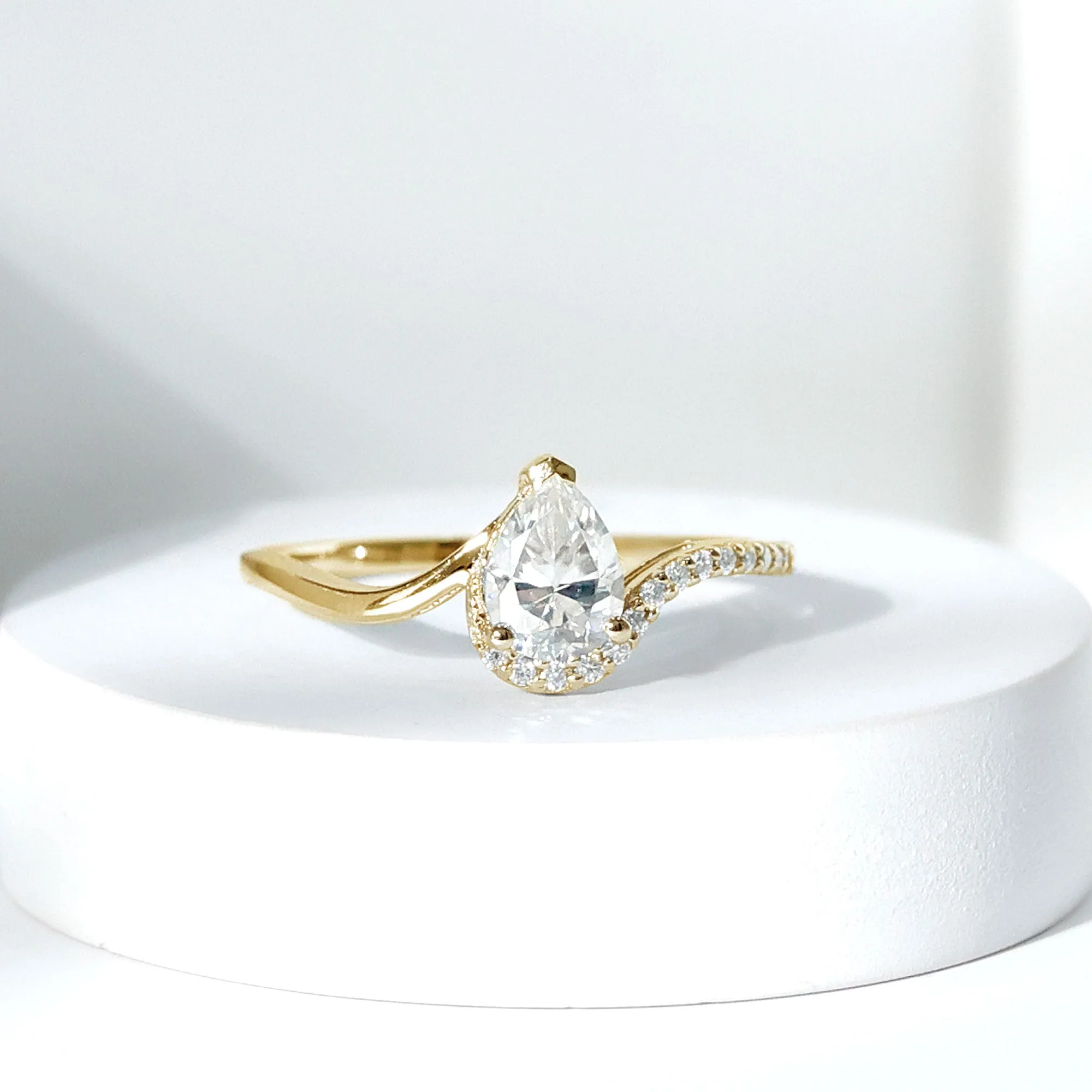 Certified Moissanite Bypass Engagement Ring