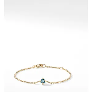 Chatelaine Kids Bracelet in 18K Gold with Hampton Blue Topaz, 4mm