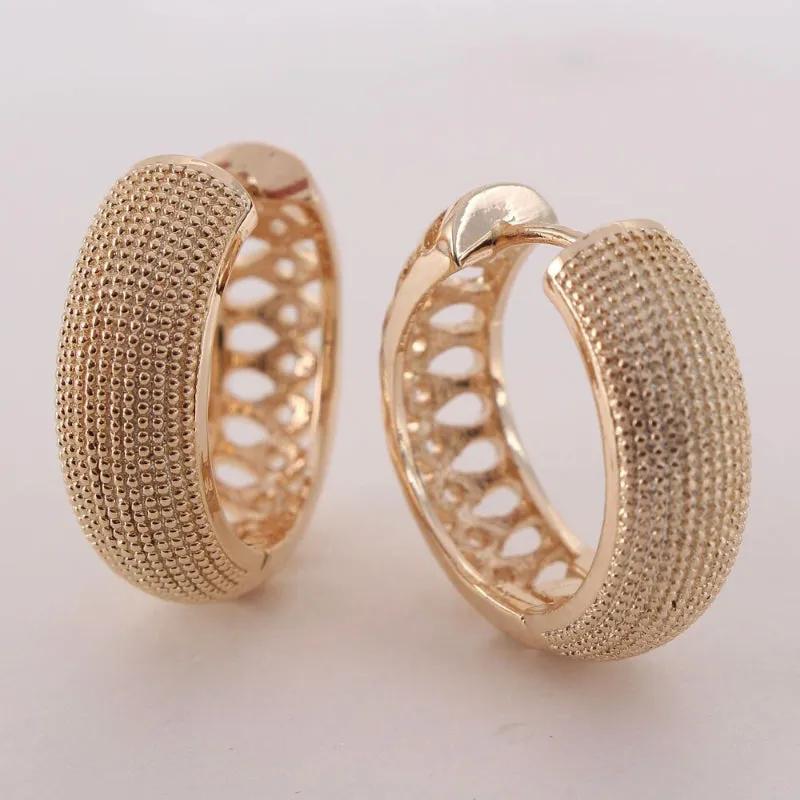 Classic Hollow Style Zircon Hoop Earrings