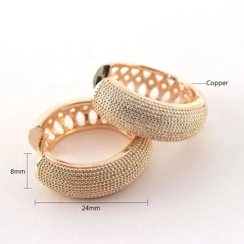 Classic Hollow Style Zircon Hoop Earrings