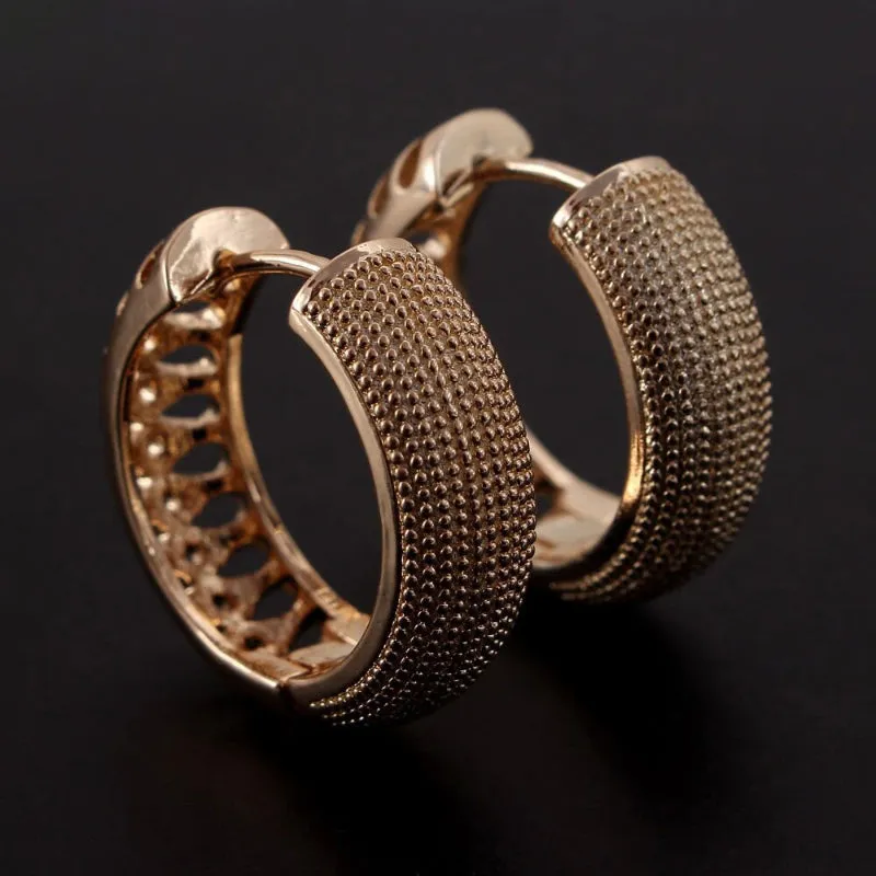 Classic Hollow Style Zircon Hoop Earrings