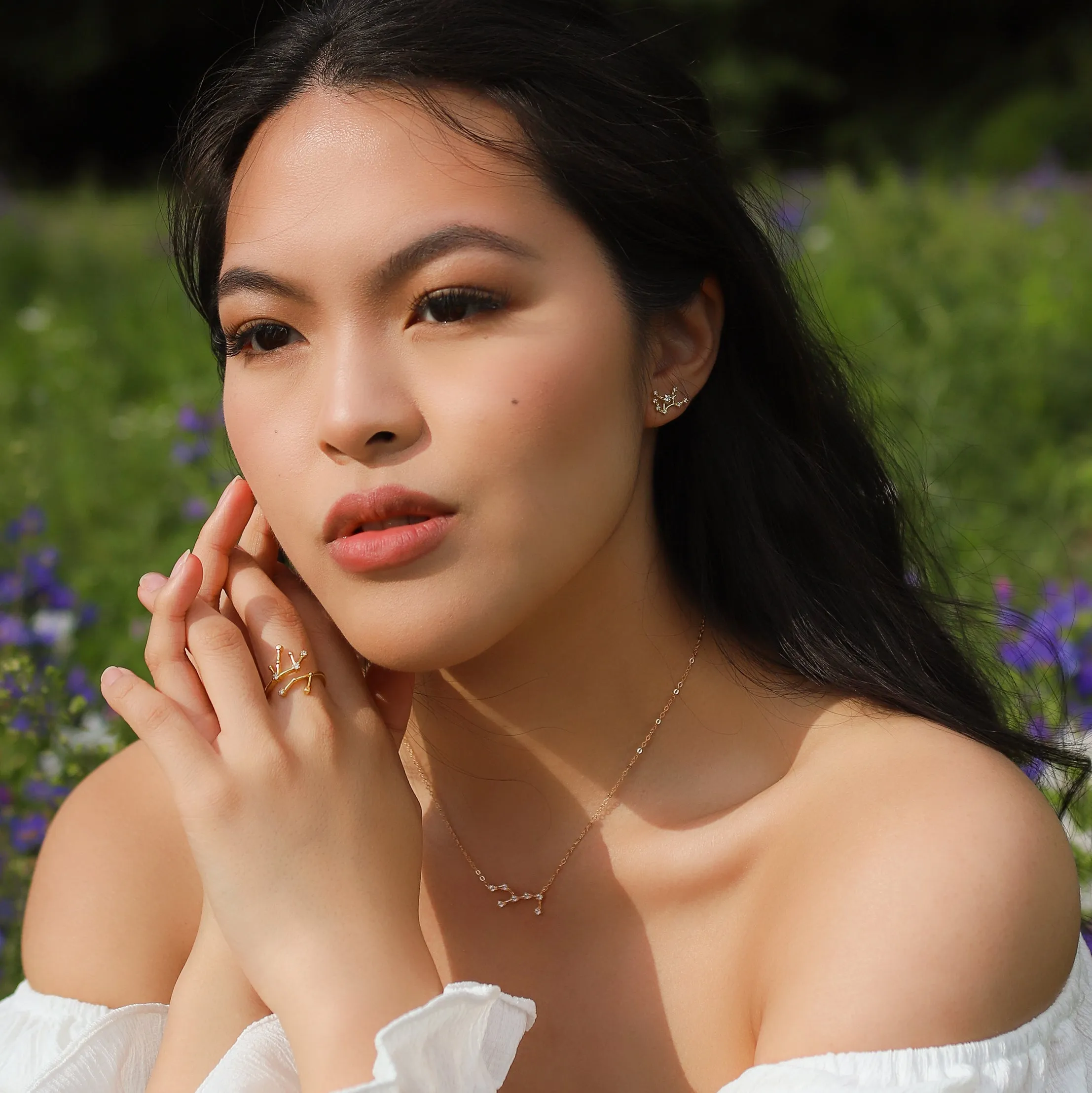Constellation Star Sign Gift Set | Earrings, Necklace & Ring | 18K Gold Plated