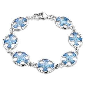 Cross of the Kirk Silver 7-link Bracelet in Cool Slate Enamel