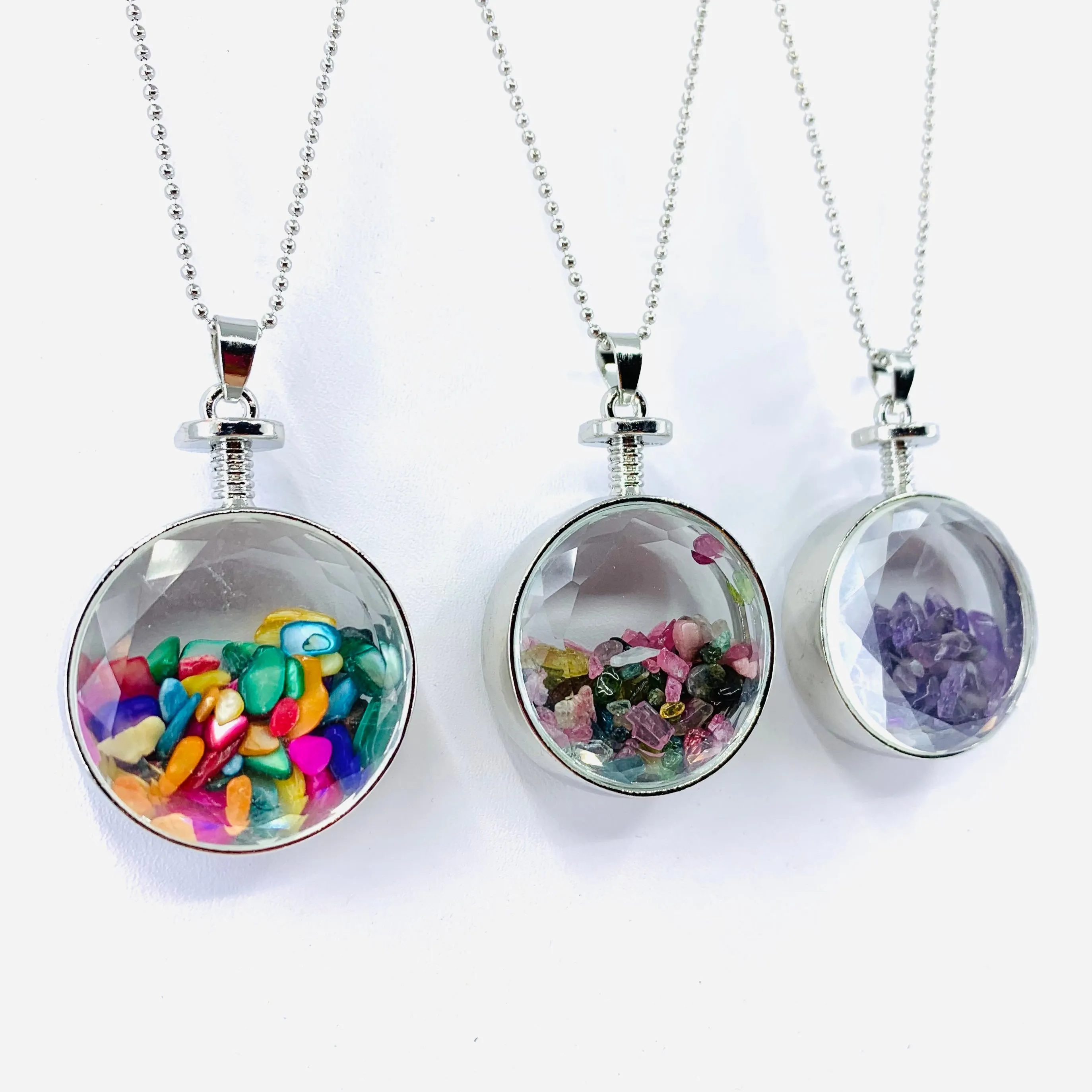 Crystal Filled Pendant Necklaces