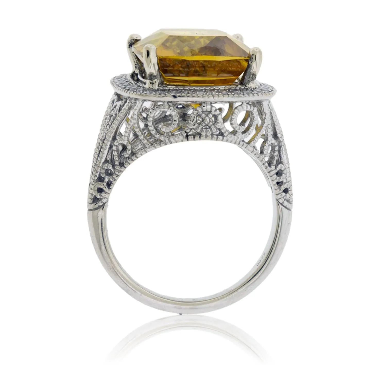 Cushion Sphene and Diamond Accented Ring