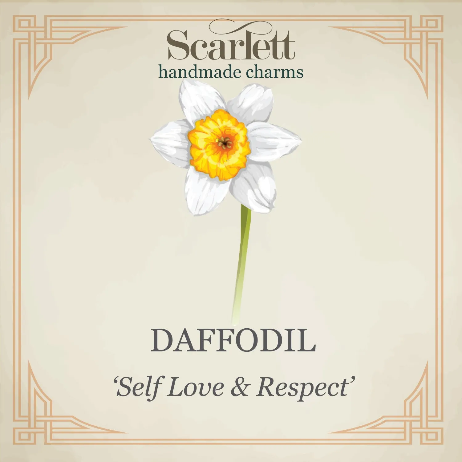 Daffodil Flower Silver Charm