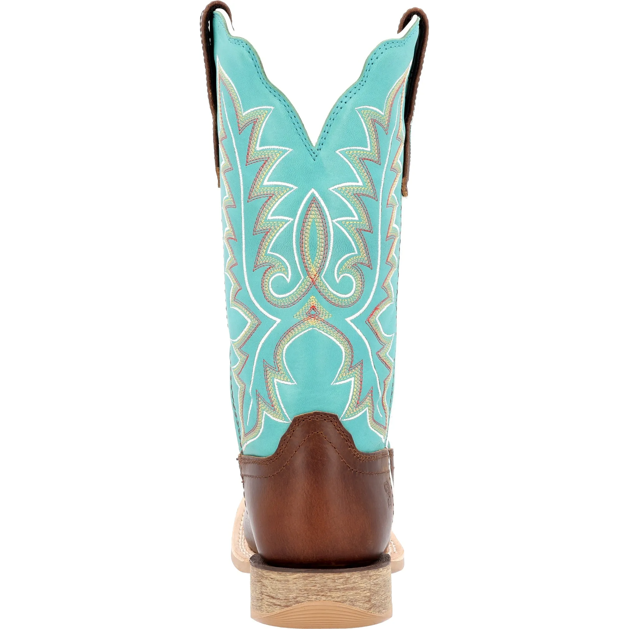 Durango Women’s Bay Brown Artic Blue Leather Square Toe Boot DRD0443