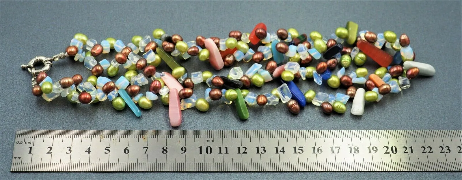 Dyed Freshwater Pearl & Glass Necklace