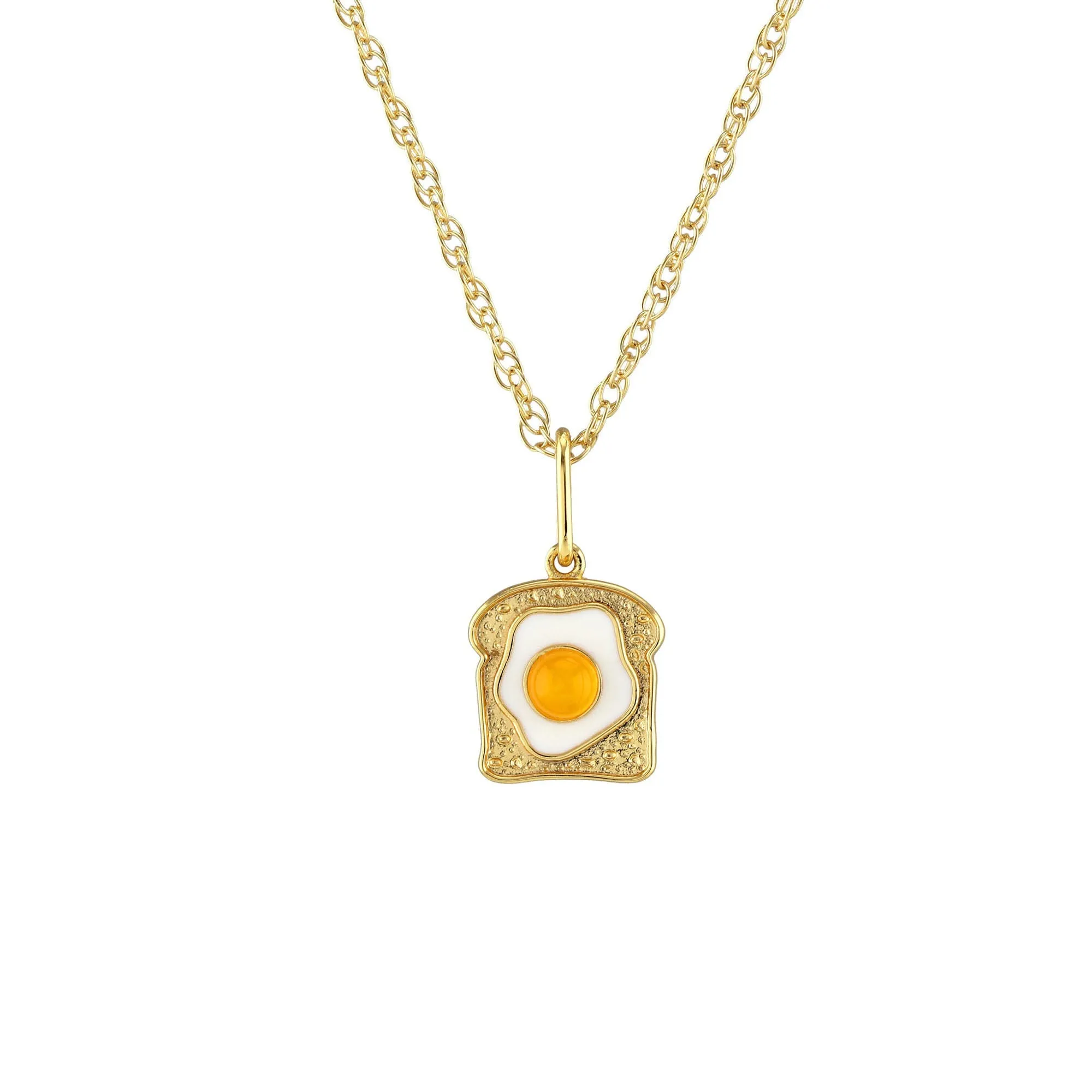Egg on Toast Enamel Charm