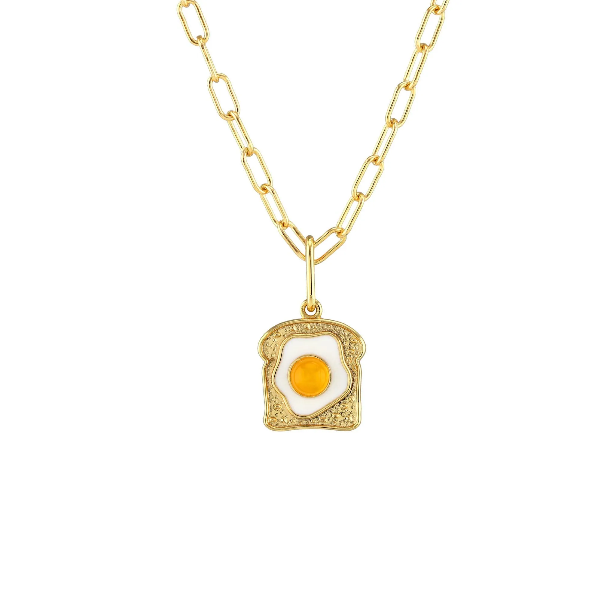 Egg on Toast Enamel Charm