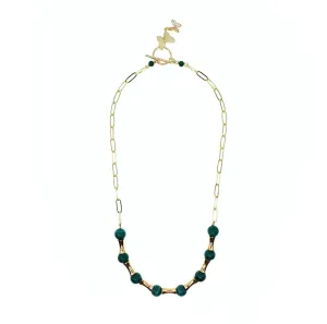 Elf Forest Malachite Necklace Gold