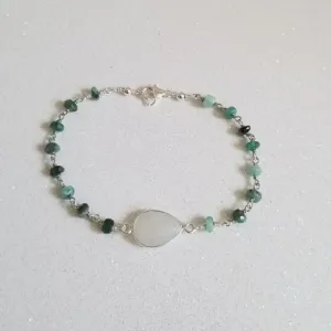 Emerald Rosary Chain and Moonstone Bracelet