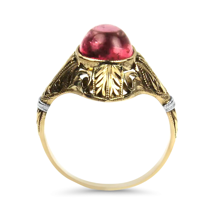 Estate 14K Yellow Gold Victorian Tourmaline Ring
