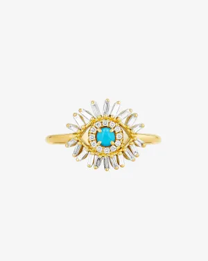 Evil Eye Mini Turquoise Ring