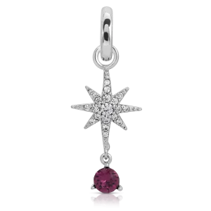 February Amethyst Birthstone Charm - Star