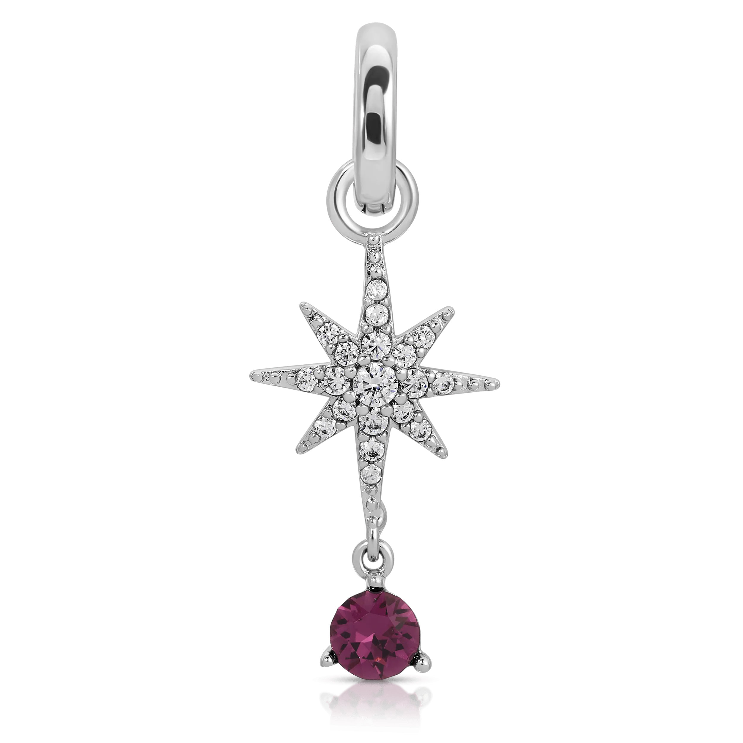 February Amethyst Birthstone Charm - Star