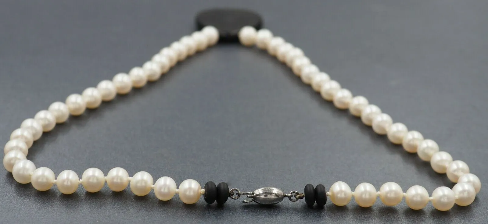 Freshwater Pearl Strand Necklace with Onyx Enhancer Fashion Jewellery