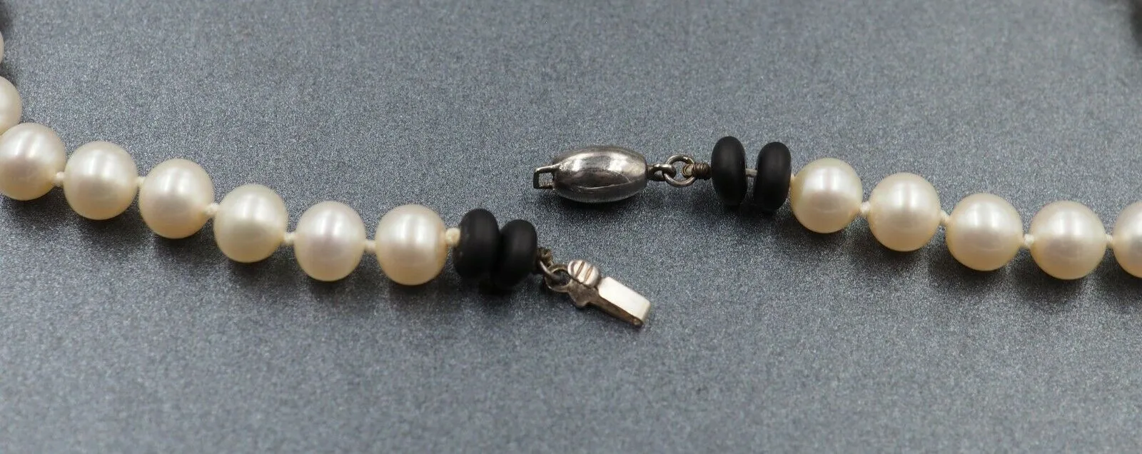Freshwater Pearl Strand Necklace with Onyx Enhancer Fashion Jewellery