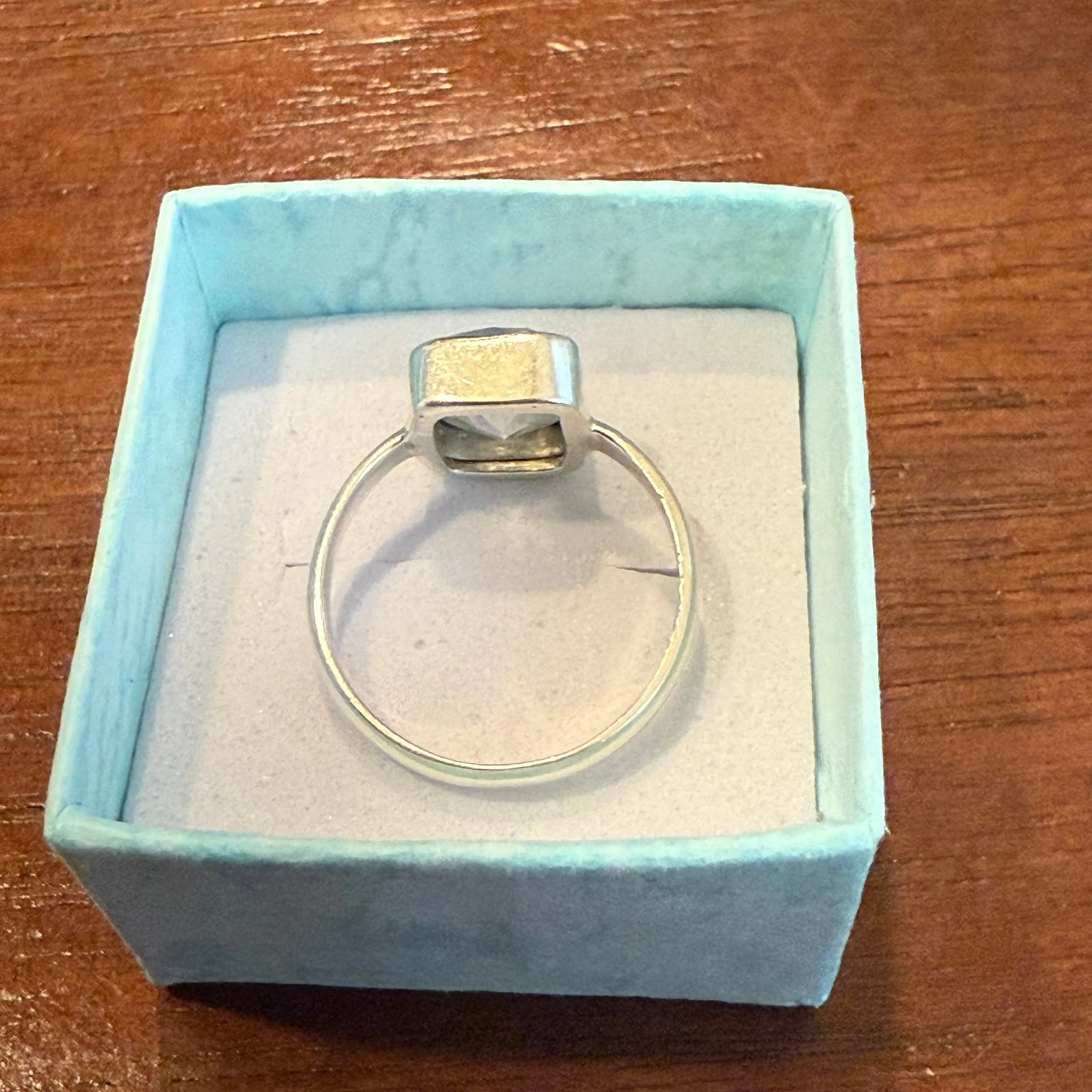 Genuine 2.5ct Mystic Rainbow Topaz Emerald Cut 925 Sterling Silver Ring Size 6 New