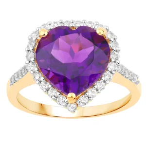 Genuine Amethyst Heart Ring