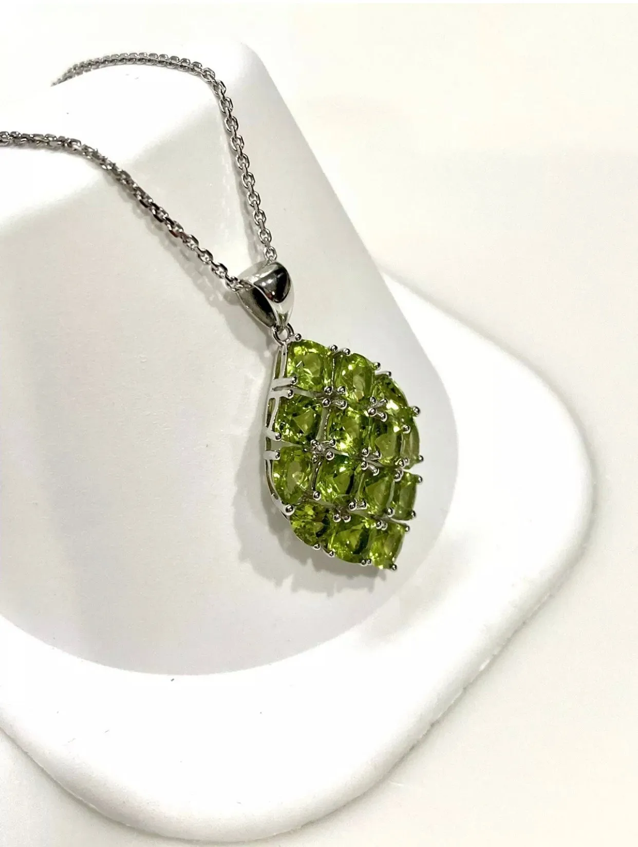 Genuine Peridot Sterling Silver Necklace