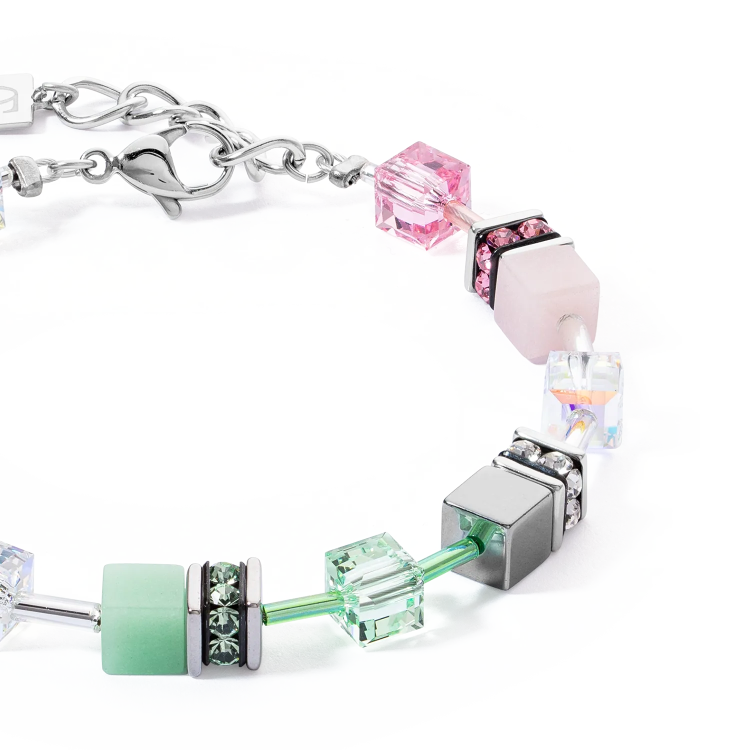 GeoCUBE® Iconic bracelet green-pink