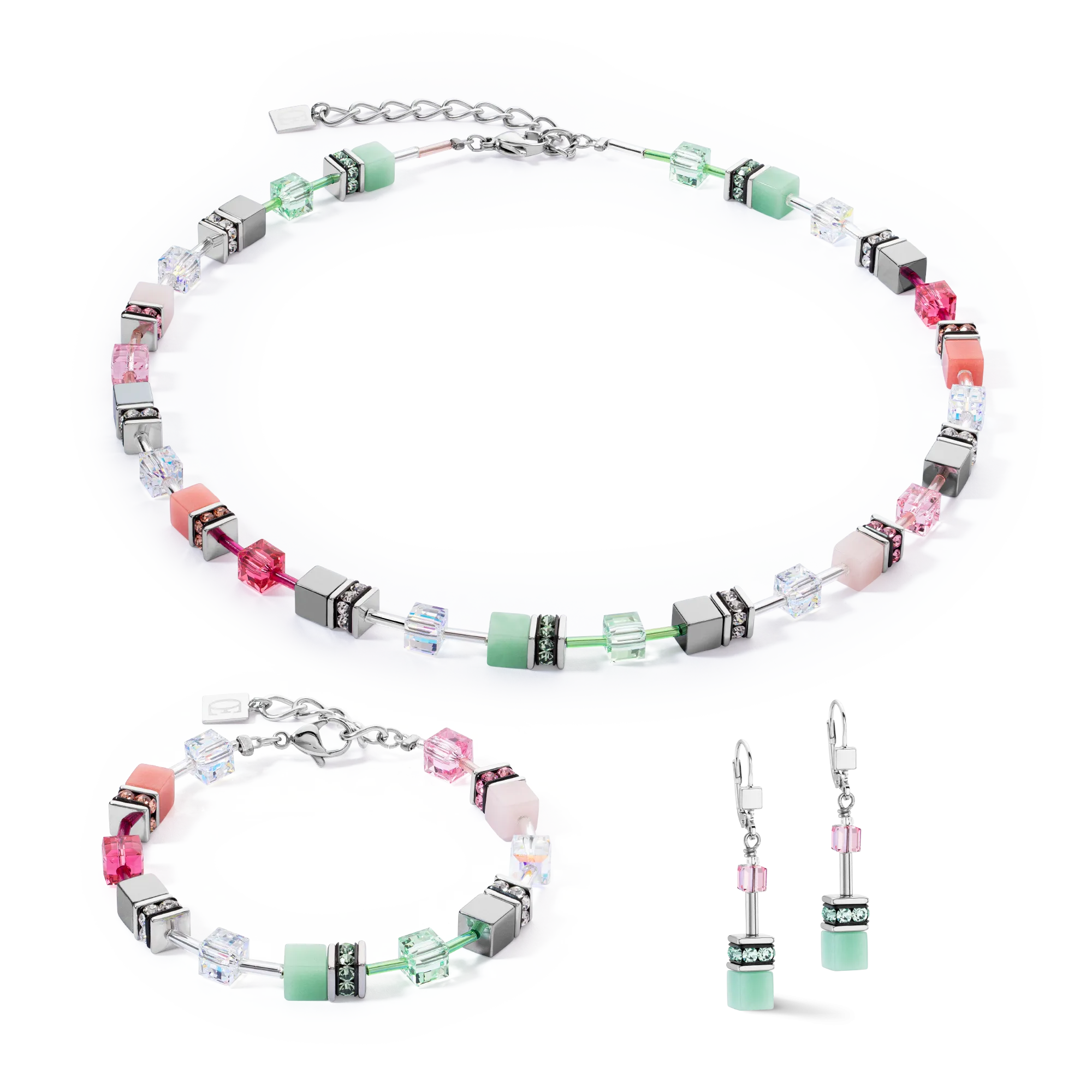 GeoCUBE® Iconic bracelet green-pink