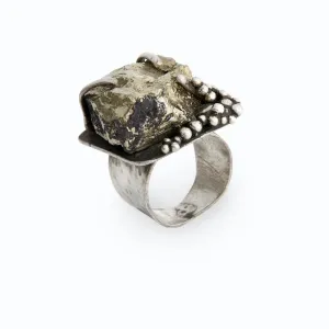 Granulated Pyrite Ring