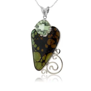 Green Amethyst & Green Turquoise Pendant