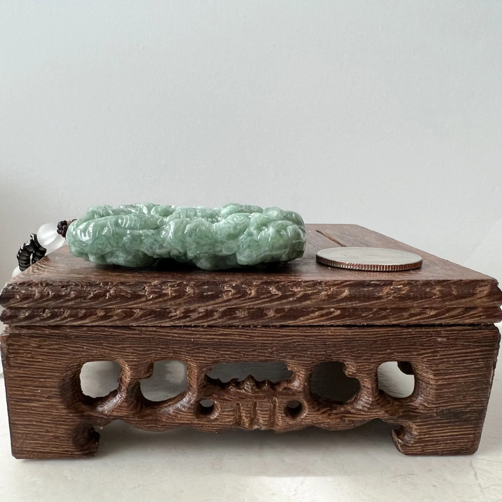 Green Jade 9 Dragon Jadeite Jade Chinese Zodiac Hand Carved Pendant Necklace, YJ-1221-0233671