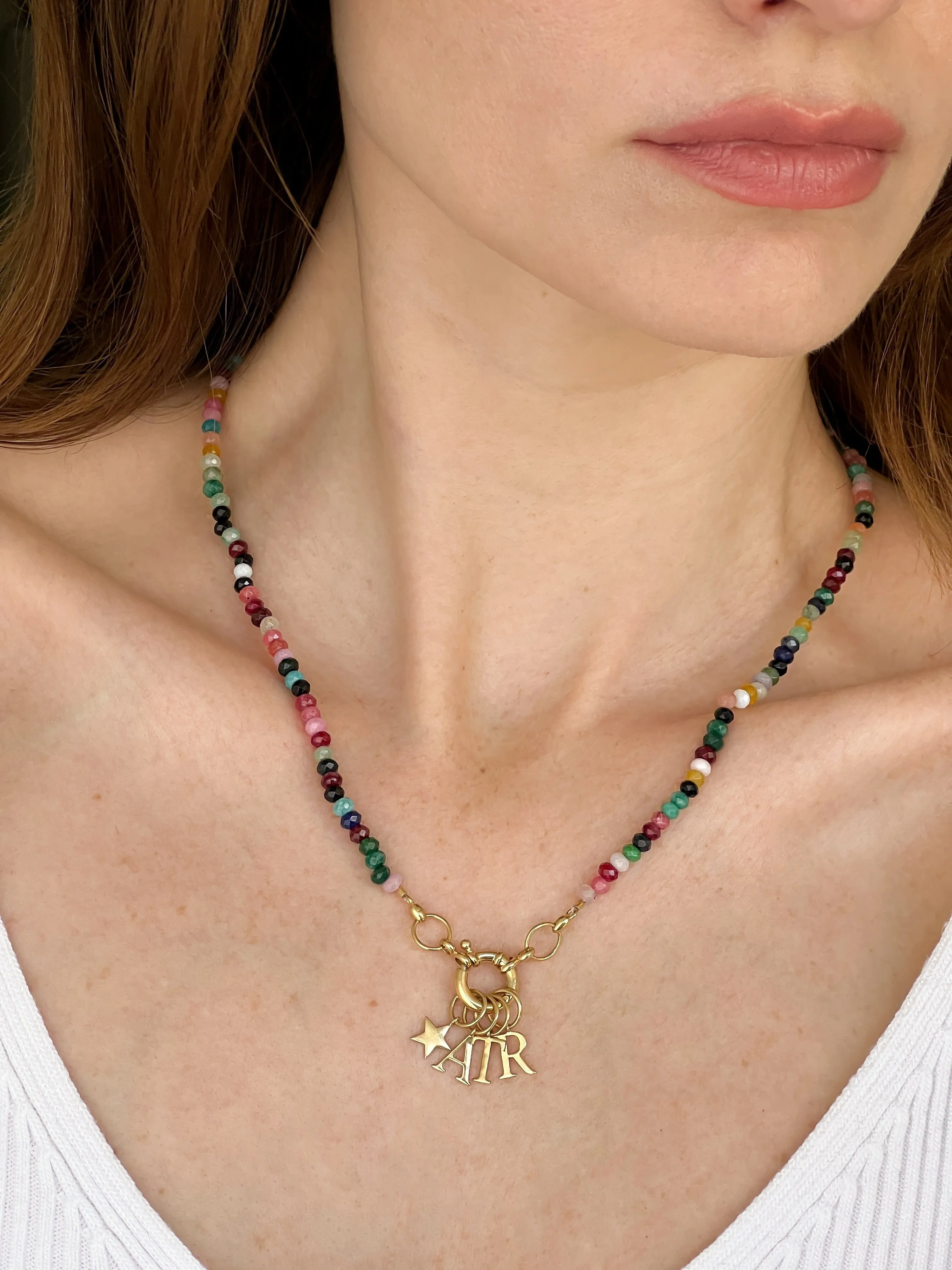 Green Jade Charm Lock Necklace - 18K Gold Vermeil