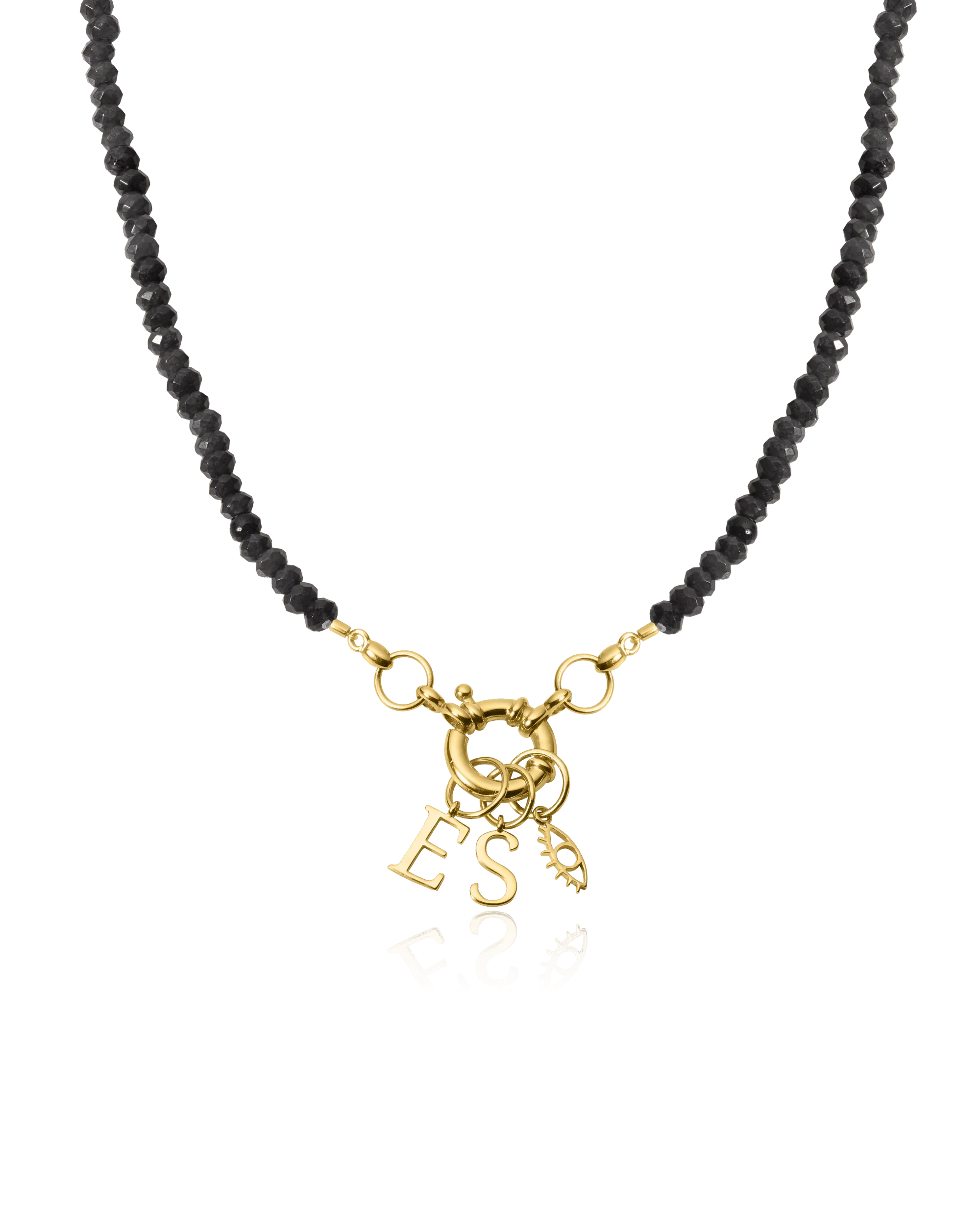 Green Jade Charm Lock Necklace - 18K Gold Vermeil