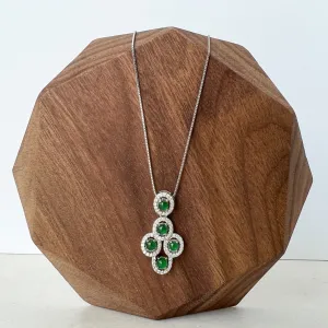 Green Jade Pendant, Jadeite Jade, Small Dainty, Sterling Silver Pendant Necklace, FDD4-1221-0021769