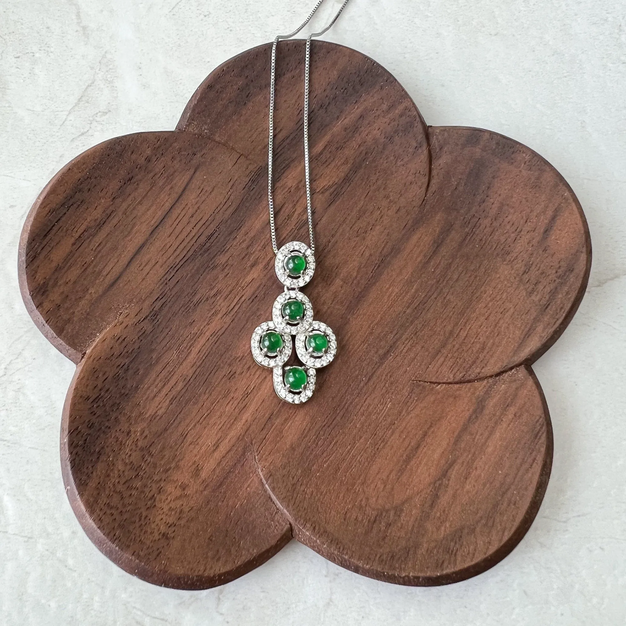Green Jade Pendant, Jadeite Jade, Small Dainty, Sterling Silver Pendant Necklace, FDD4-1221-0021769