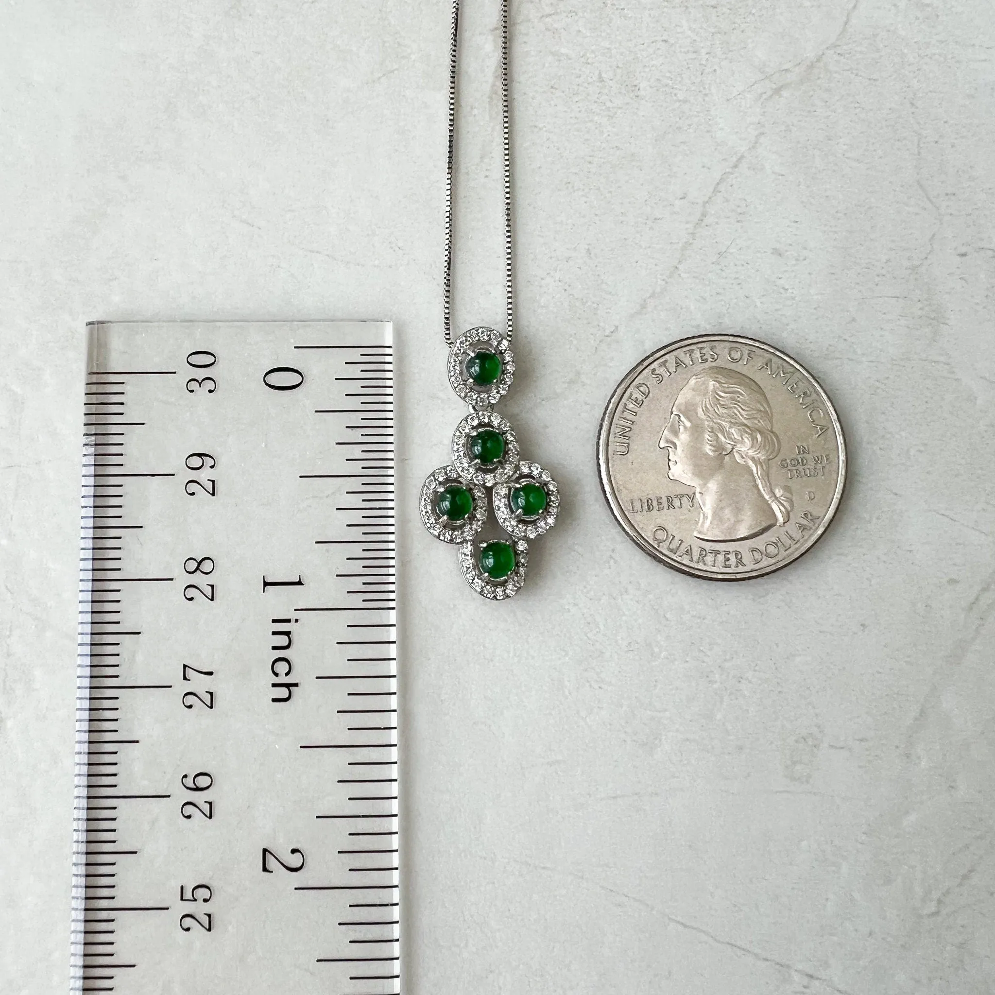 Green Jade Pendant, Jadeite Jade, Small Dainty, Sterling Silver Pendant Necklace, FDD4-1221-0021769