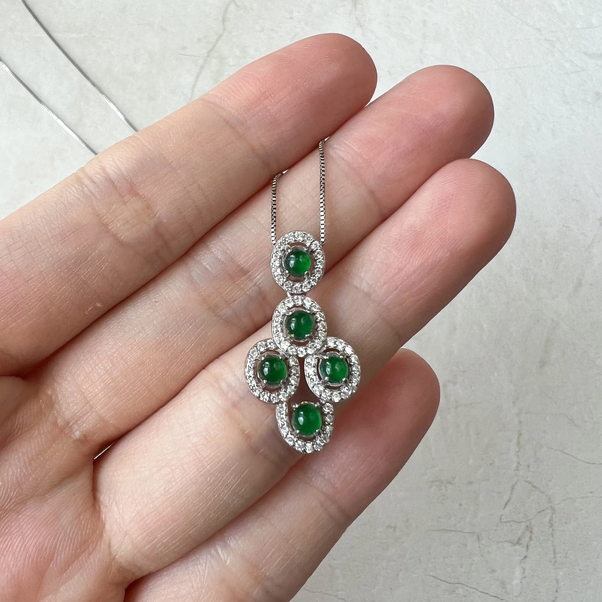 Green Jade Pendant, Jadeite Jade, Small Dainty, Sterling Silver Pendant Necklace, FDD4-1221-0021769