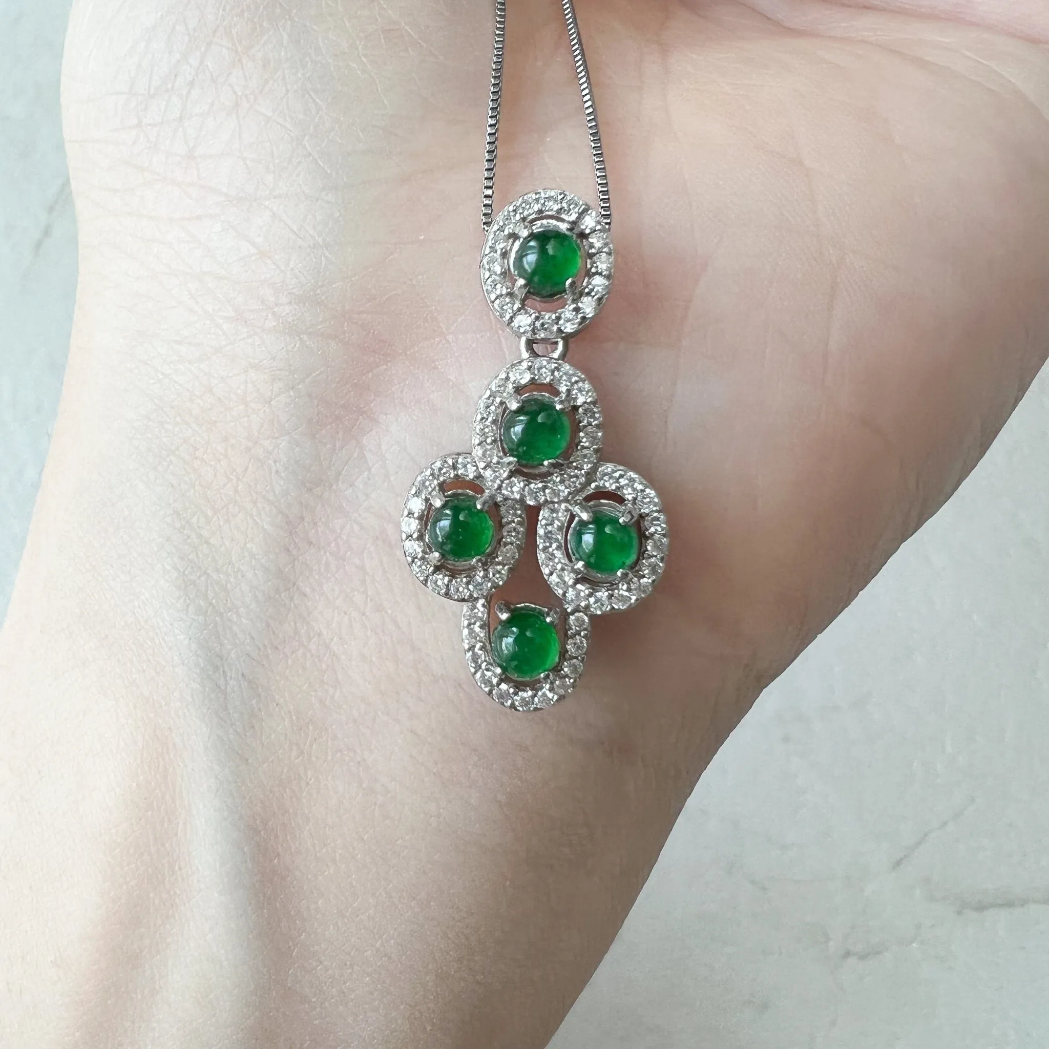 Green Jade Pendant, Jadeite Jade, Small Dainty, Sterling Silver Pendant Necklace, FDD4-1221-0021769