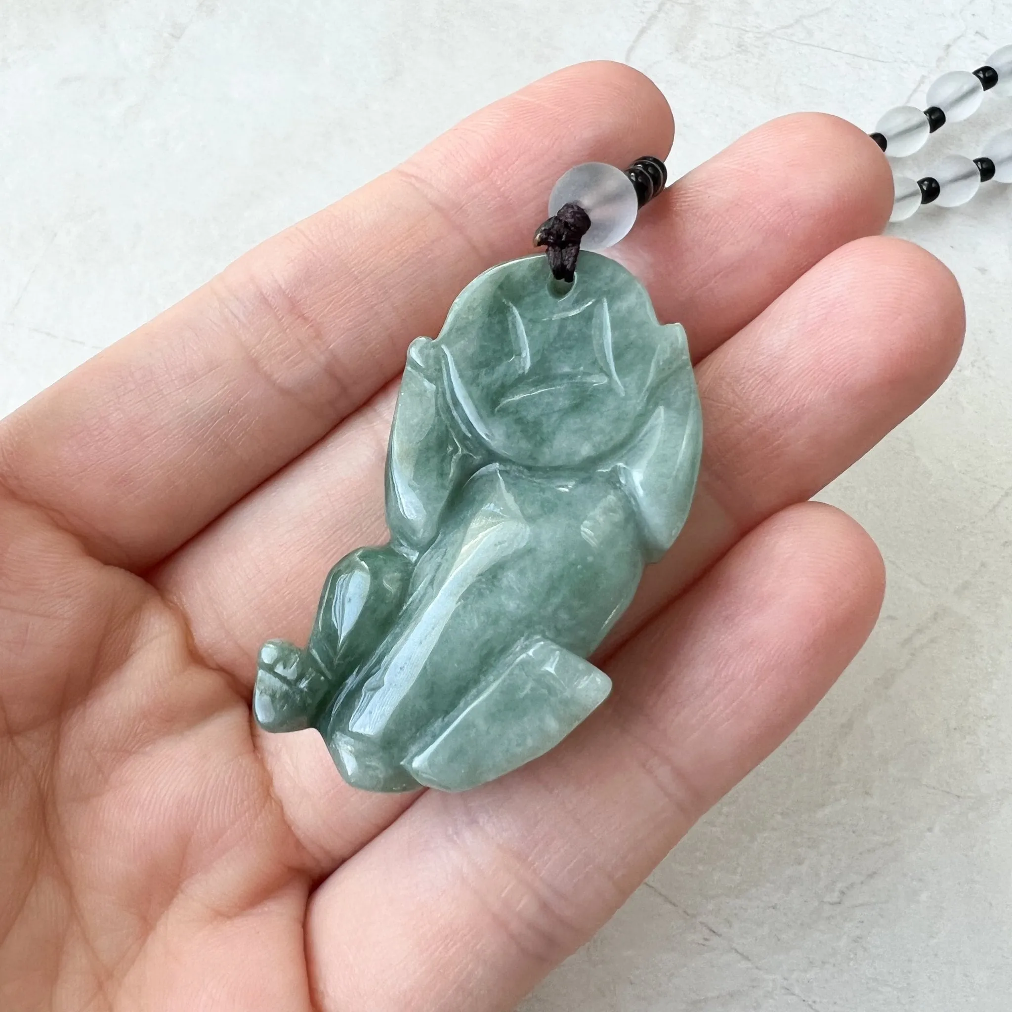 Green Jadeite Jade, Dragon Pixiu Pi Xiu, 貔貅, Dragon Chinese Carved Pendant, YJ-1221-0168140
