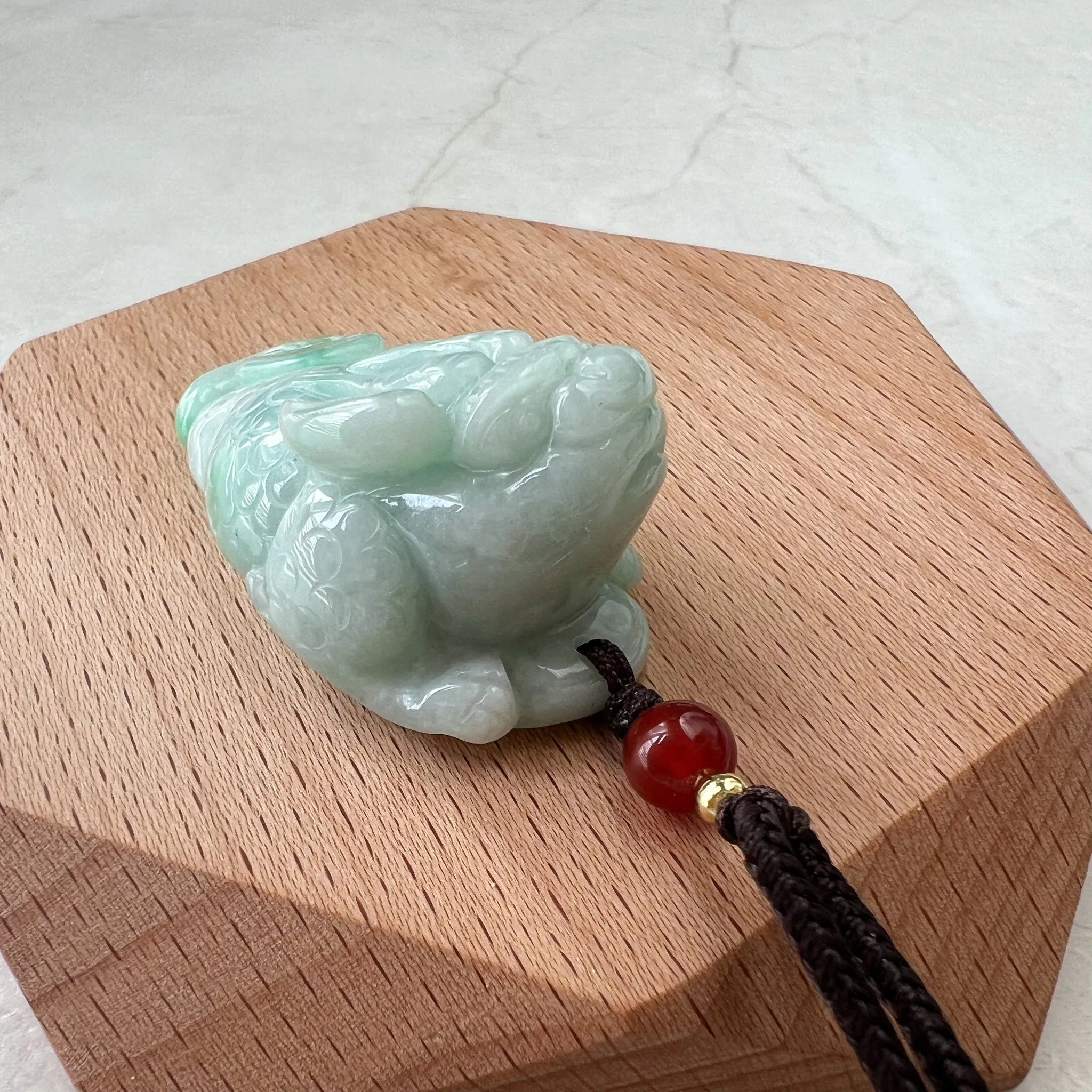 Green Jadeite Jade, Dragon Pixiu Pi Xiu, 貔貅, Dragon Chinese Carved Pendant, ZYF-1221-1651242206