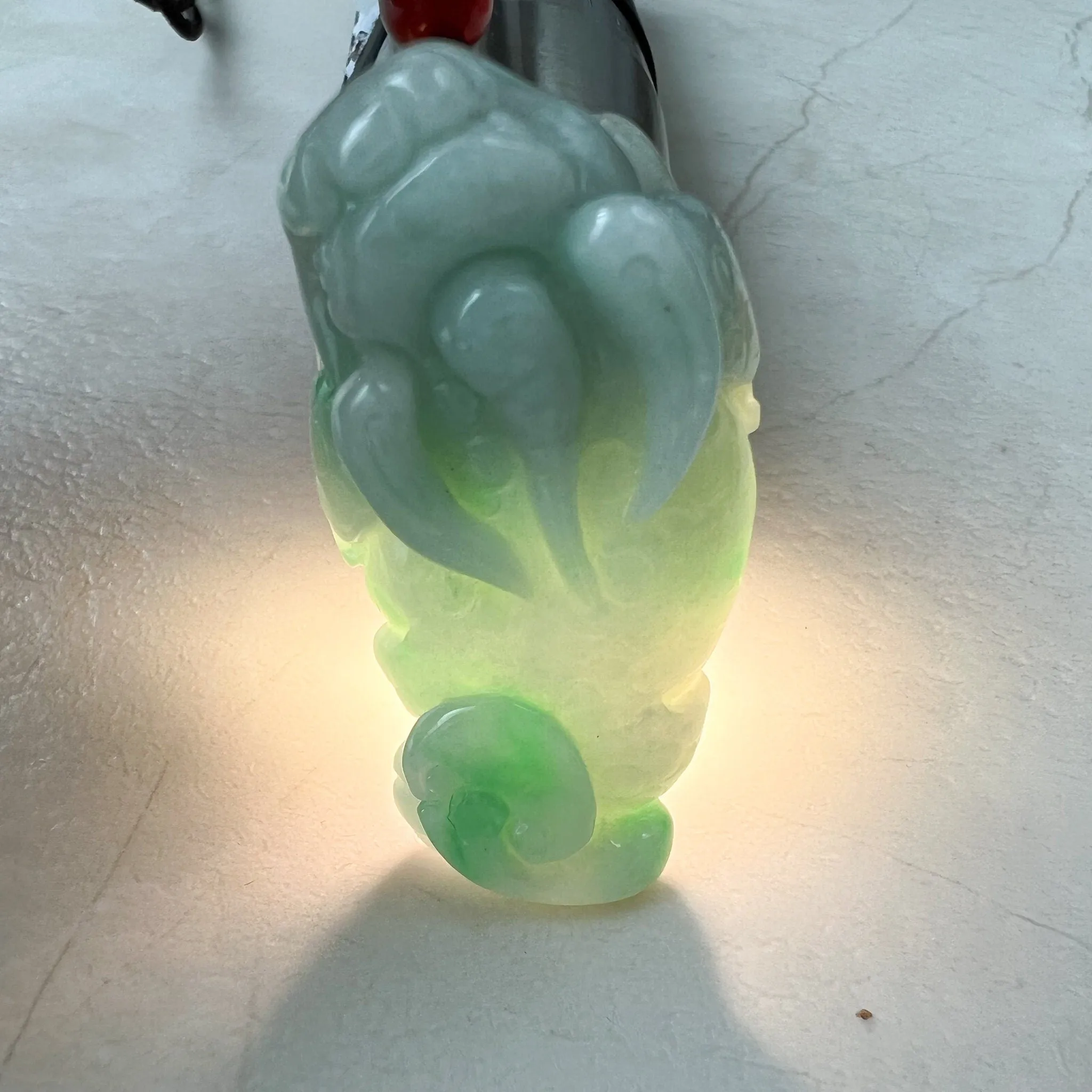 Green Jadeite Jade, Dragon Pixiu Pi Xiu, 貔貅, Dragon Chinese Carved Pendant, ZYF-1221-1651242206