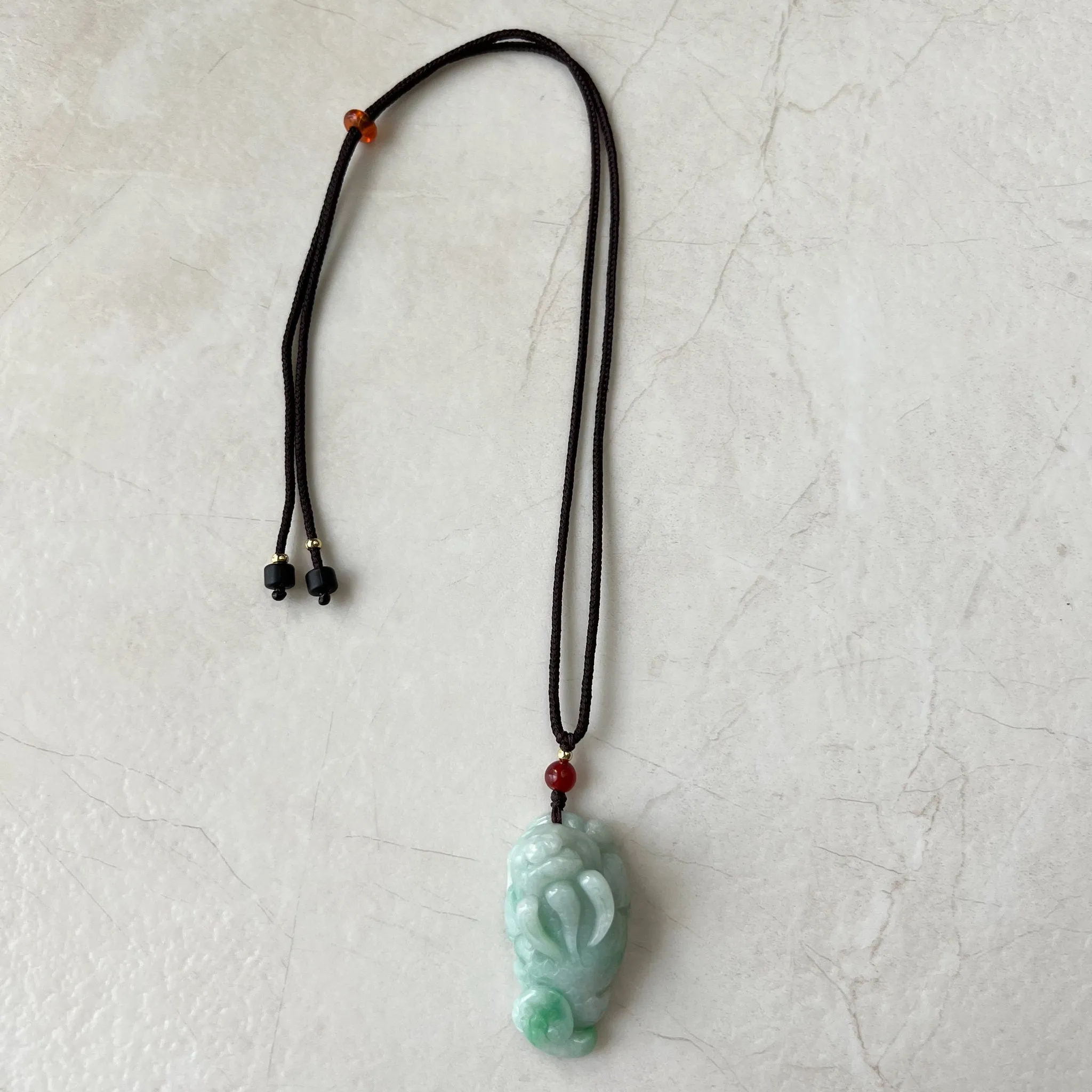 Green Jadeite Jade, Dragon Pixiu Pi Xiu, 貔貅, Dragon Chinese Carved Pendant, ZYF-1221-1651242206