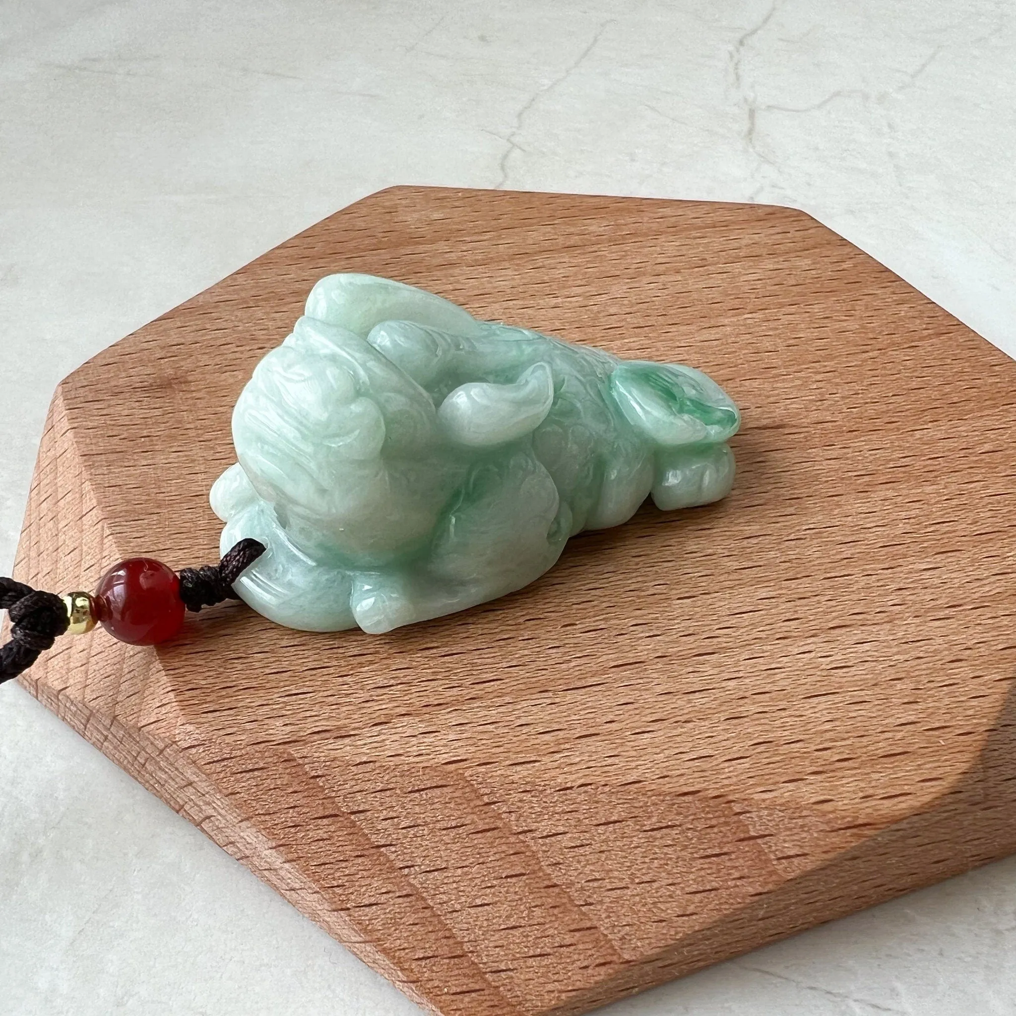Green Jadeite Jade, Dragon Pixiu Pi Xiu, 貔貅, Dragon Chinese Carved Pendant, ZYF-1221-1651242206