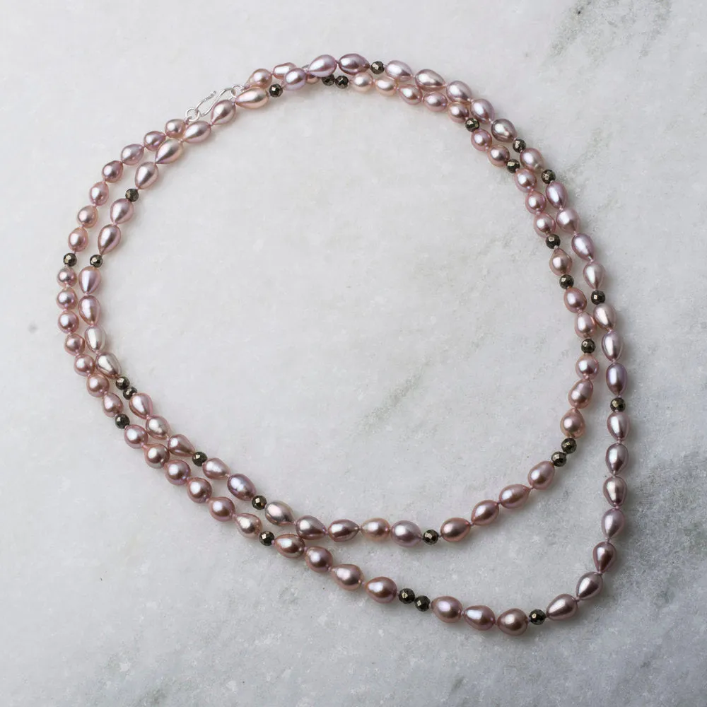 Hilary, Cultured Pearl and Pyrite Necklace
