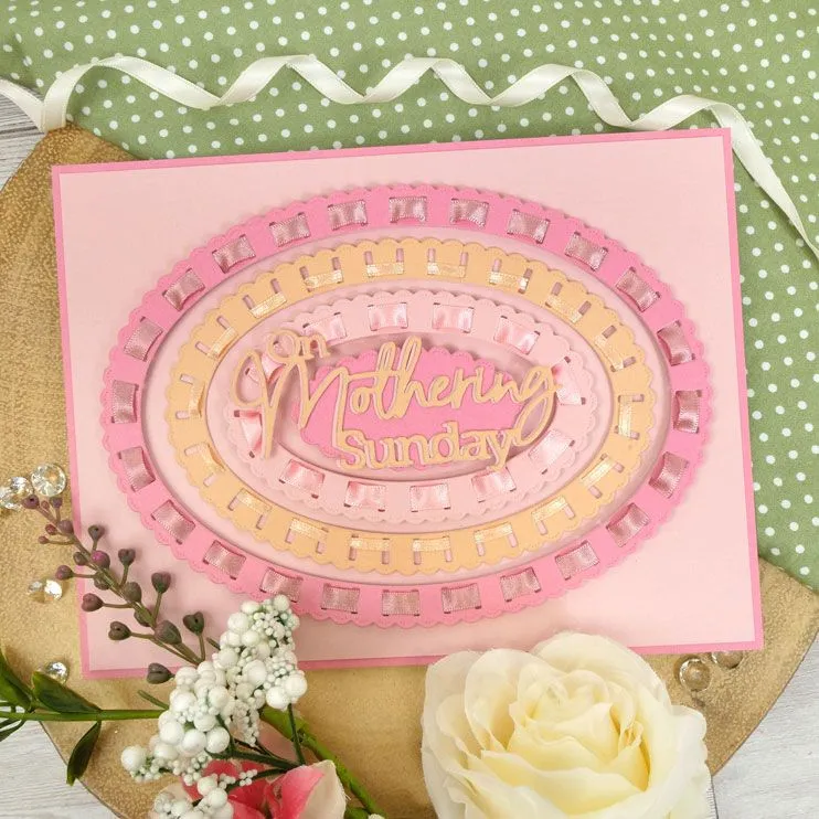 Hunkydory Moonstone Dies - Ribbon Threading Nesting Frames - Ovals