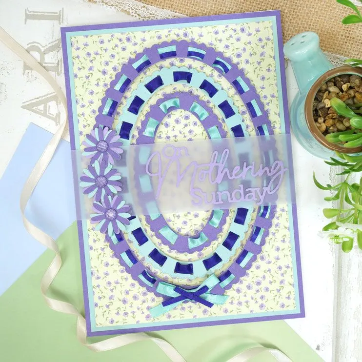 Hunkydory Moonstone Dies - Ribbon Threading Nesting Frames - Ovals