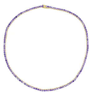 Ibiza Amethyst Purple CZ’s 4 Prong Tennis Necklace