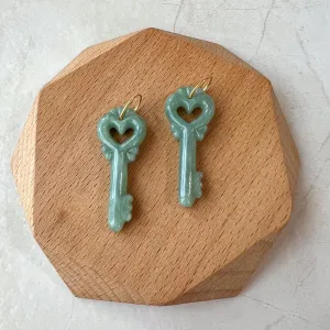 Jade Heart Key Pendant with 18K Gold, YO-0424-1722862470